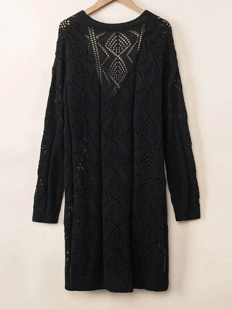 Kreukarm Lange V-Hals Cardigan