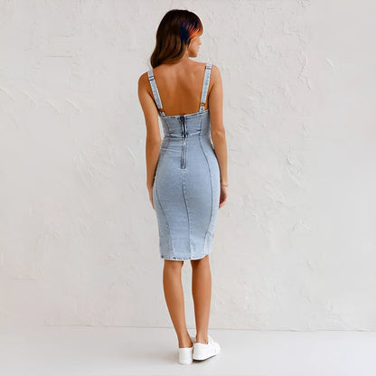 Versatile Slim-Fit Denim Dress