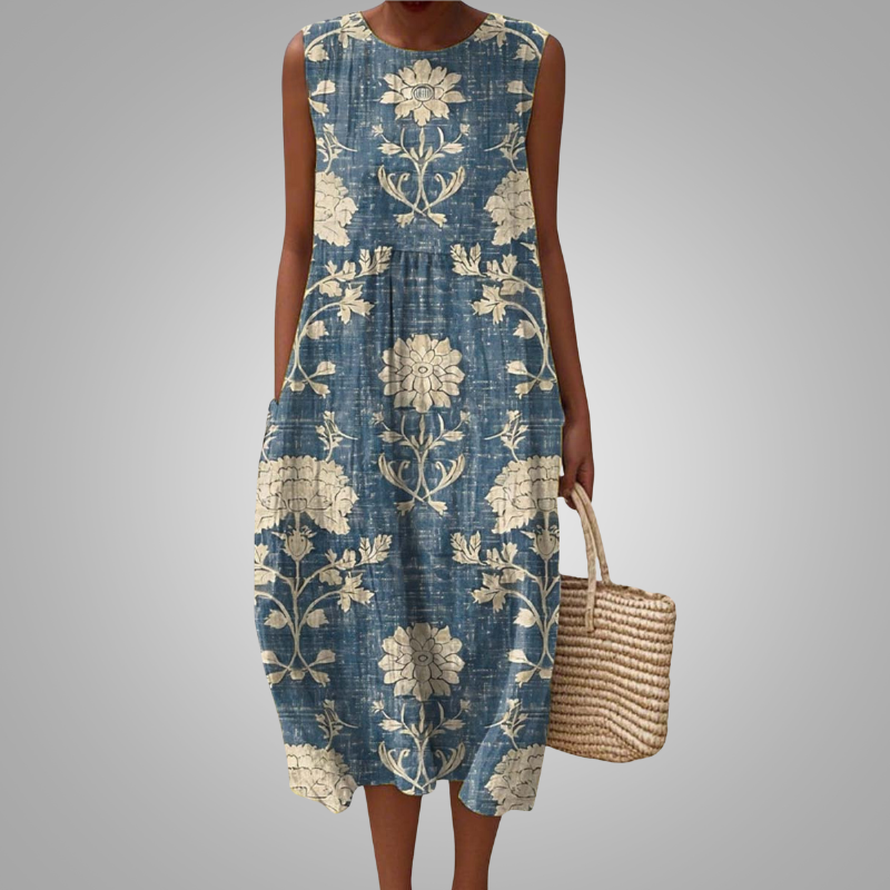 Elegante Indigo-Tuinjurk