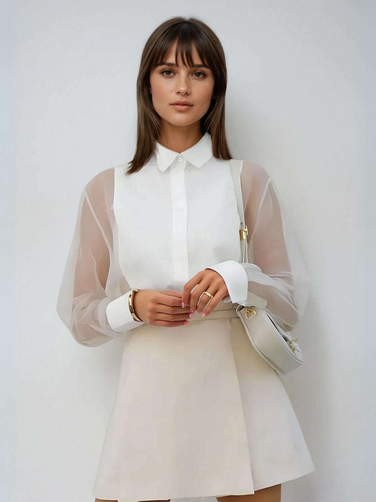 Chique Organza Top met Puff