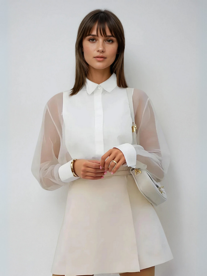 Chique Organza Top met Puff