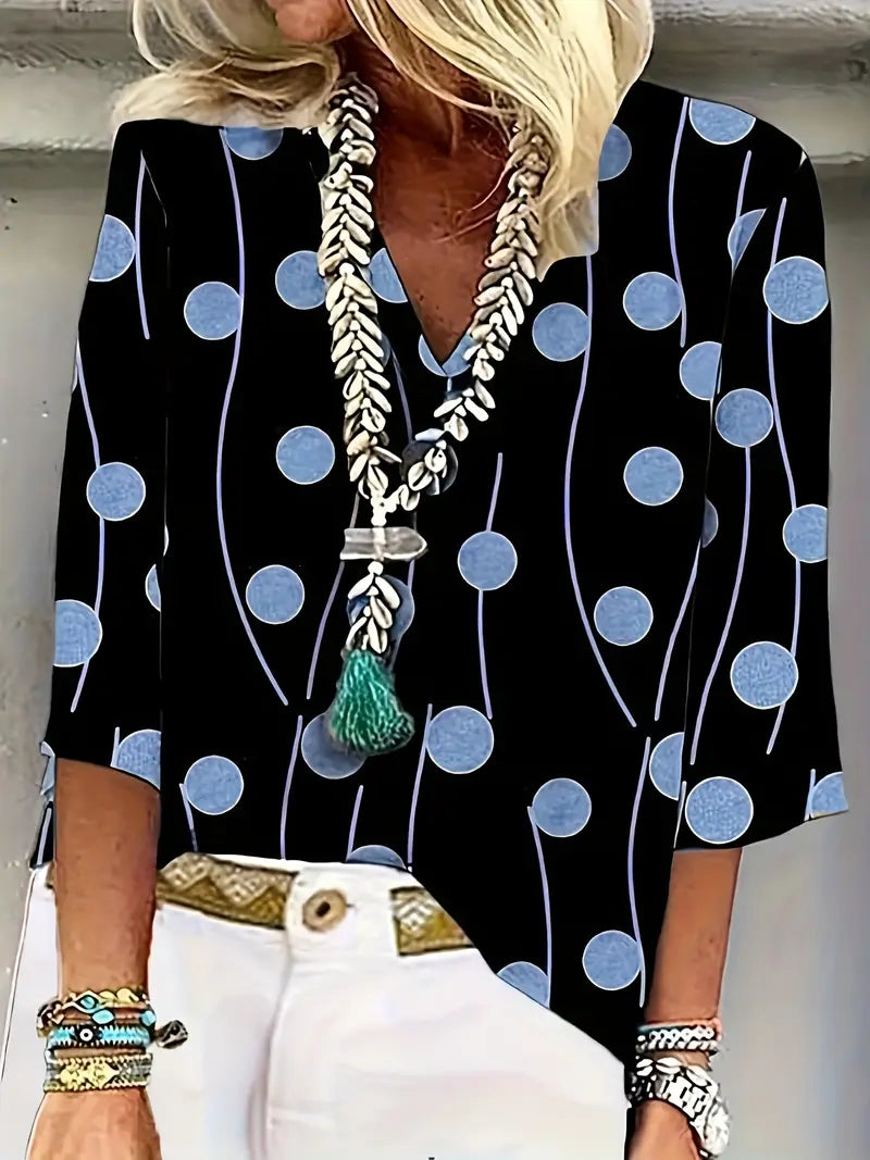 Kreukarm Stippen Blouse