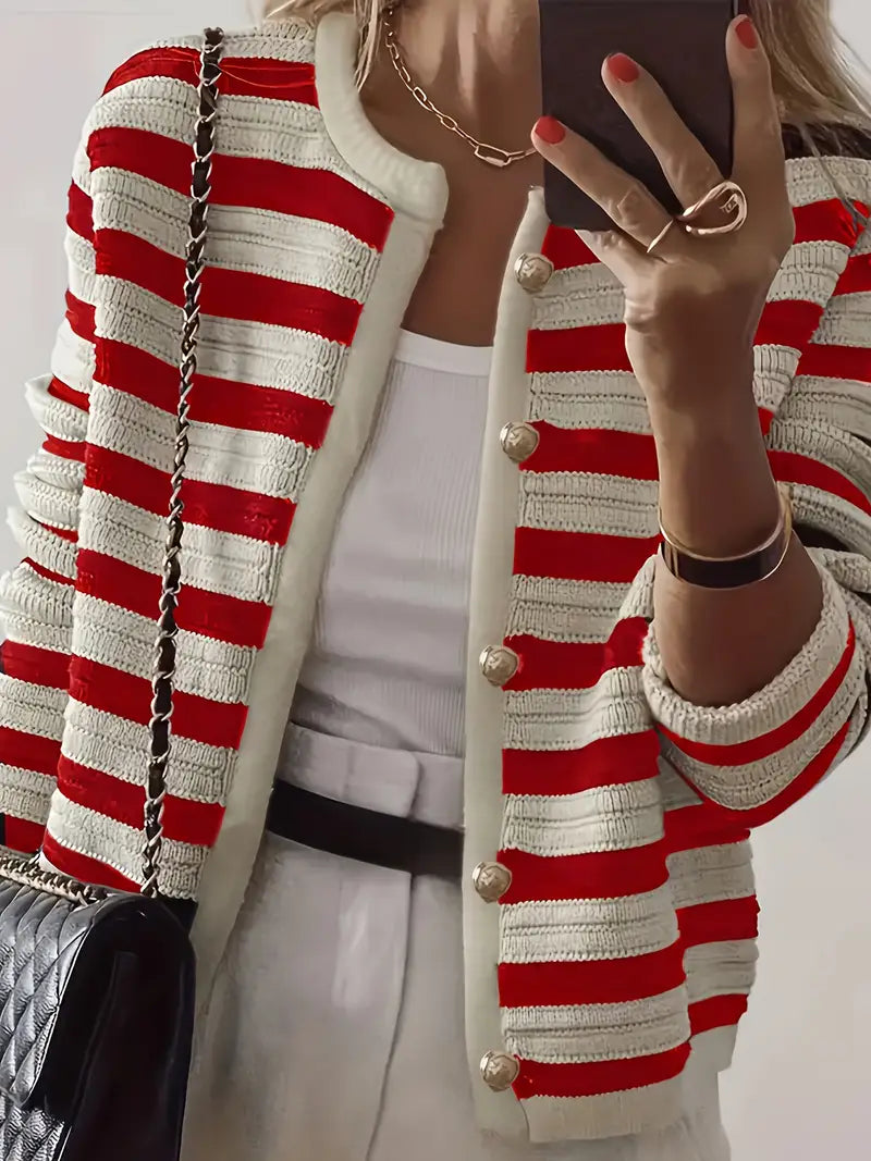 Gestreept Vest Warmte-Zonder-Dikte