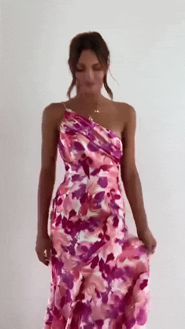 Asymmetrische Bloemenjurk