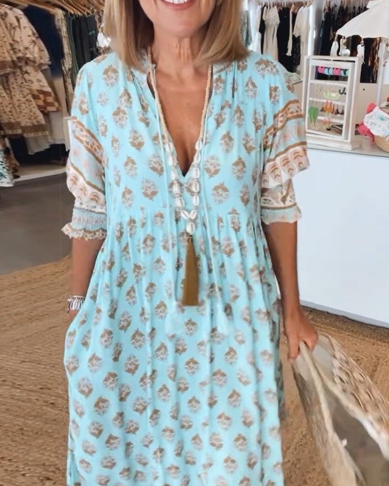 Tijdloze Boho Jurk: Elegantie in Beweging