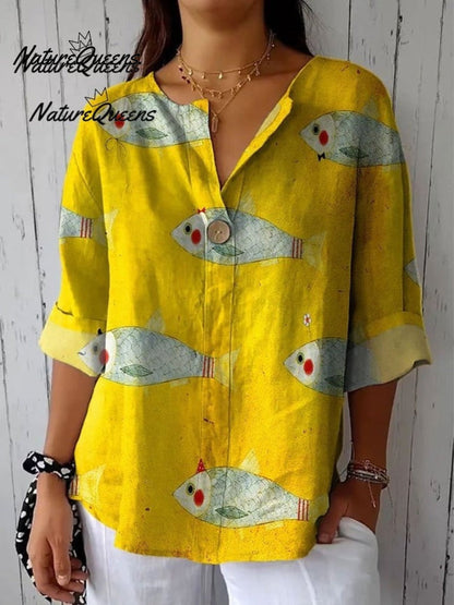 Visprint Linnen Zakjesrok