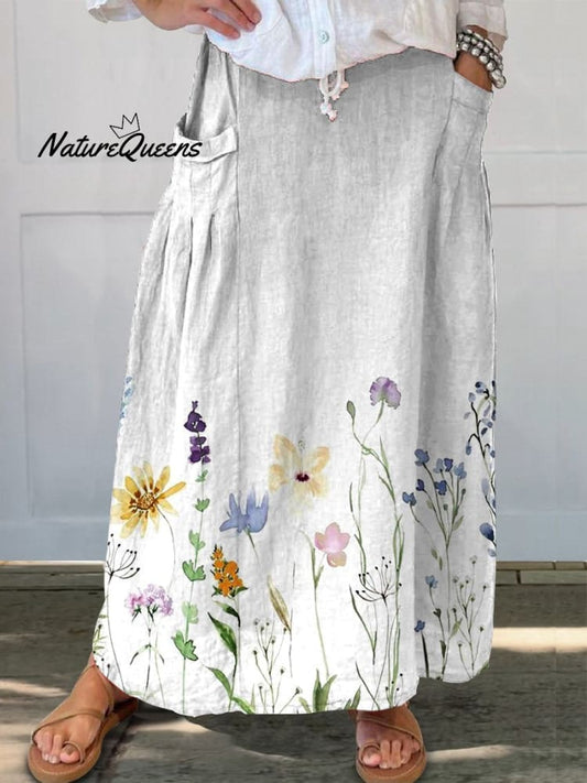 Aquarel Bloemen Katoenen Jurk