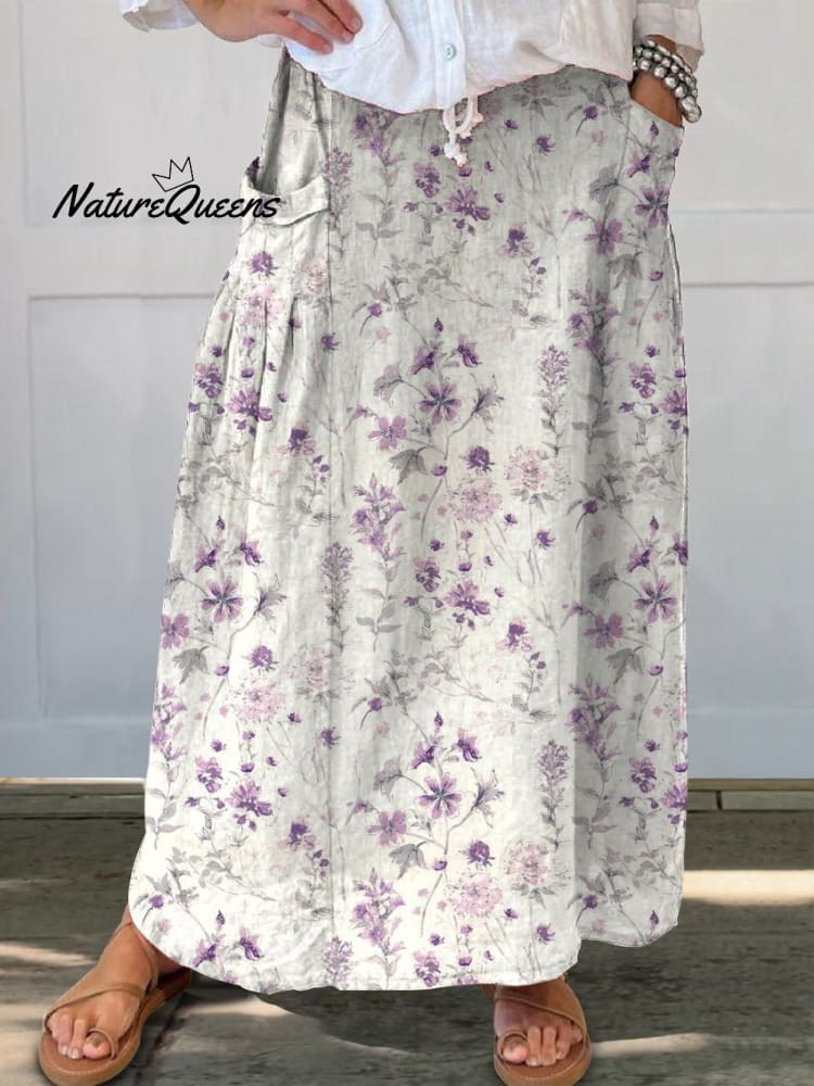 Floral Linen Pocket Jurk