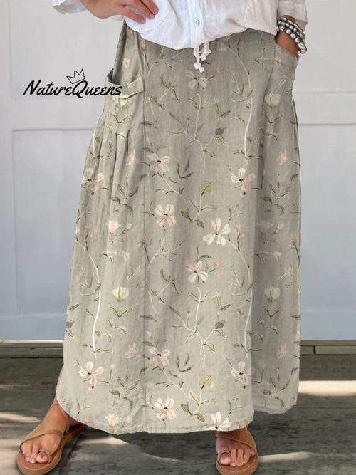 Comfort-Fit Linnen Rok