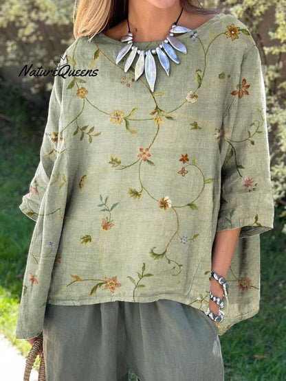 Bloemenkunst katoenen jurk