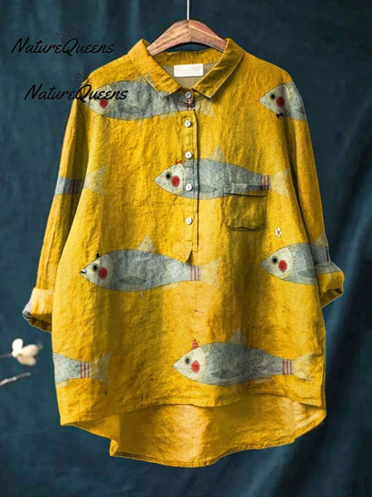 Visprint Linnen Zakjesrok