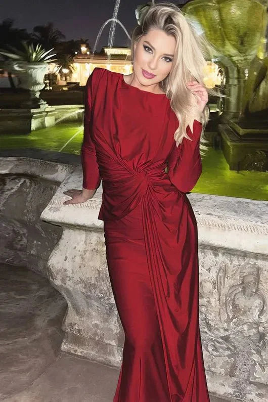 Elegant Twist-Front Maxi Jurk