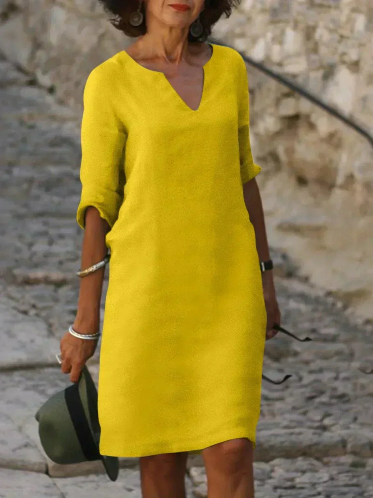 Elegante V-Hals Jurk