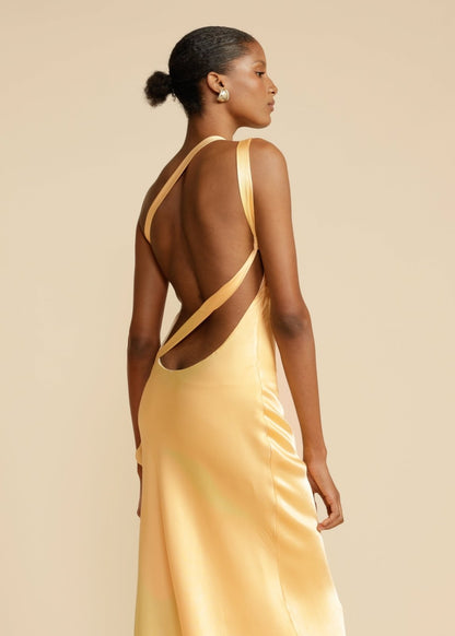 Zijde Elegante Bandjes Maxi-jurk