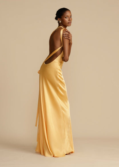 Zijde Elegante Bandjes Maxi-jurk
