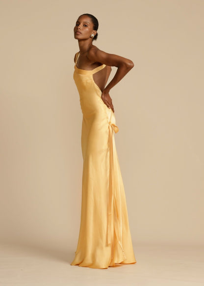 Zijde Elegante Bandjes Maxi-jurk