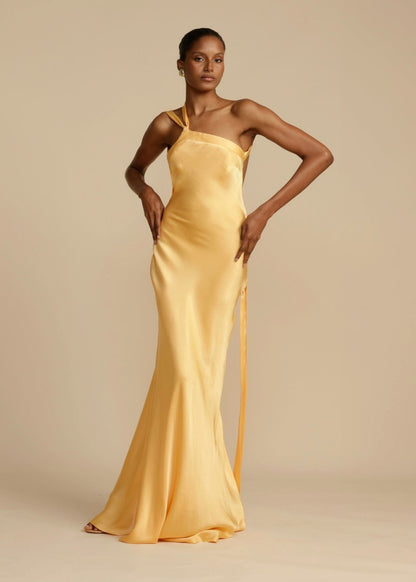 Zijde Elegante Bandjes Maxi-jurk