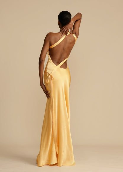 Zijde Elegante Bandjes Maxi-jurk